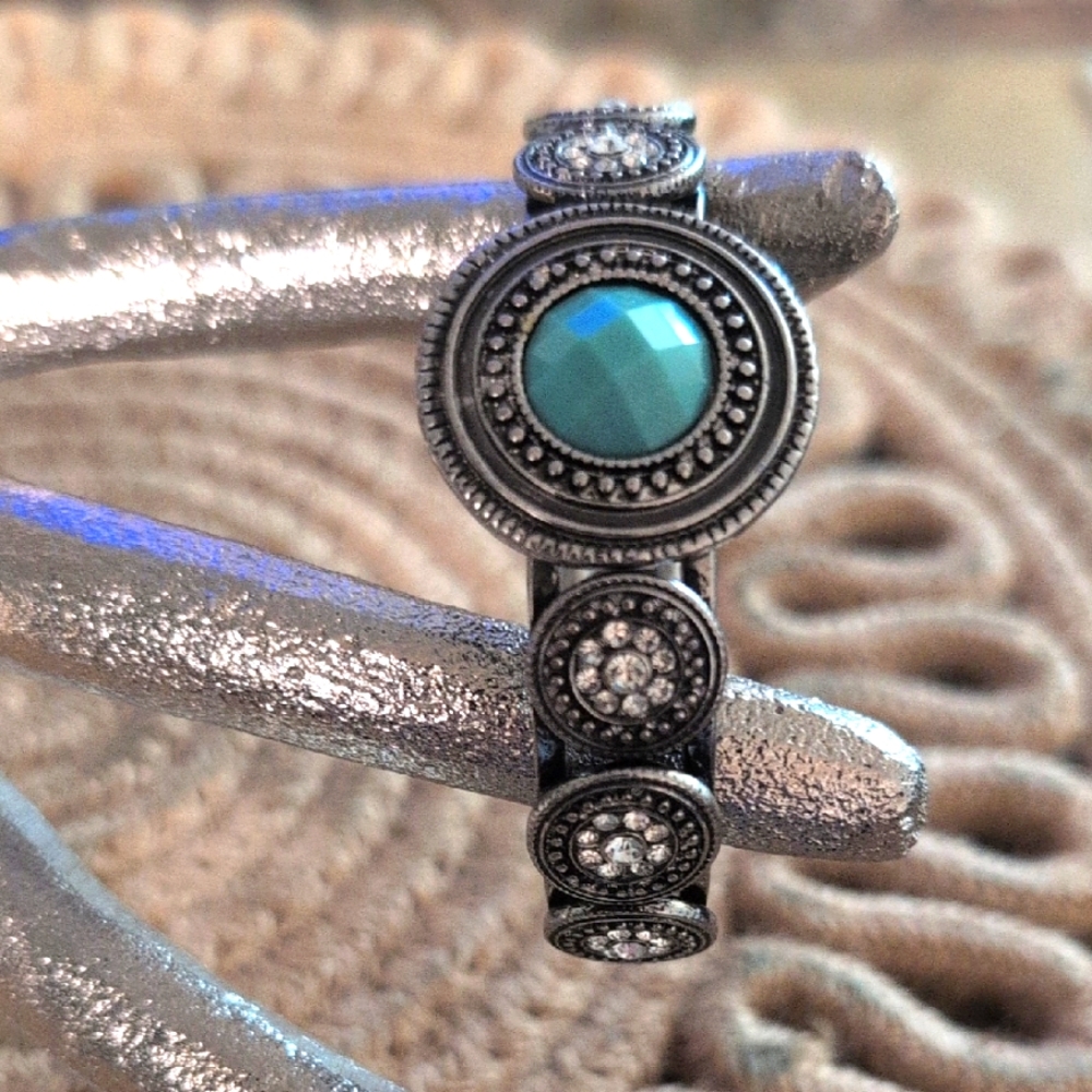 Faux Turquoise Adjustable Cuff